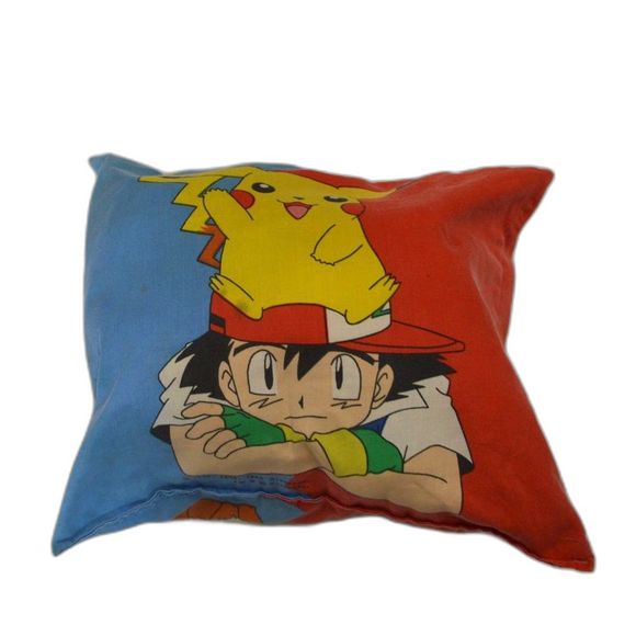 Vintage Pokemon 1998 Throw Pikachu, Snorlax, Eevee, Poliwrath Pillow 2 Sides - Picture 2 of 7